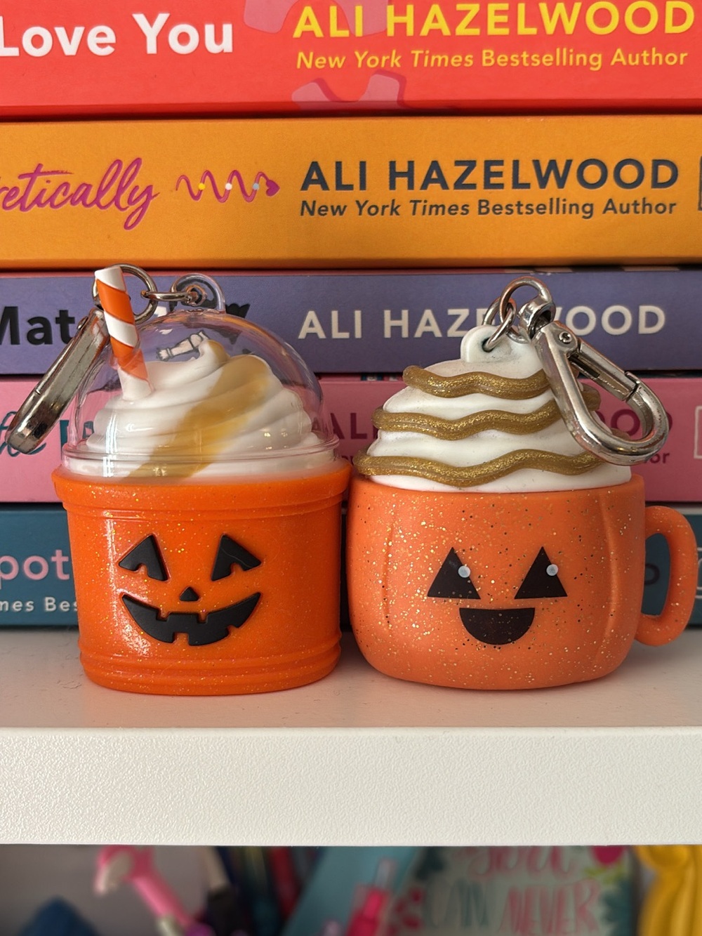 Bath & Body Works Halloween Orange Pumpkin Keychain Hand Sanitizer Holders